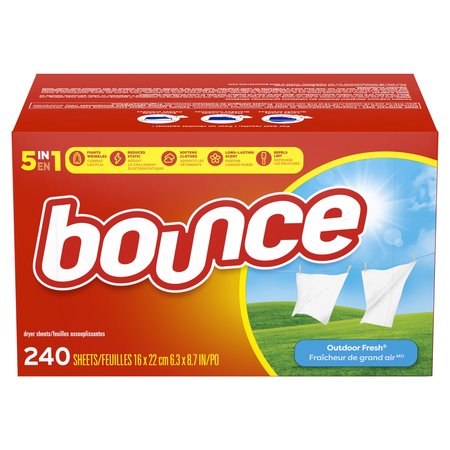 BOUNCE Fabric Softener Sheets, Outdoor Fresh, 240 Sheets/Box 07312